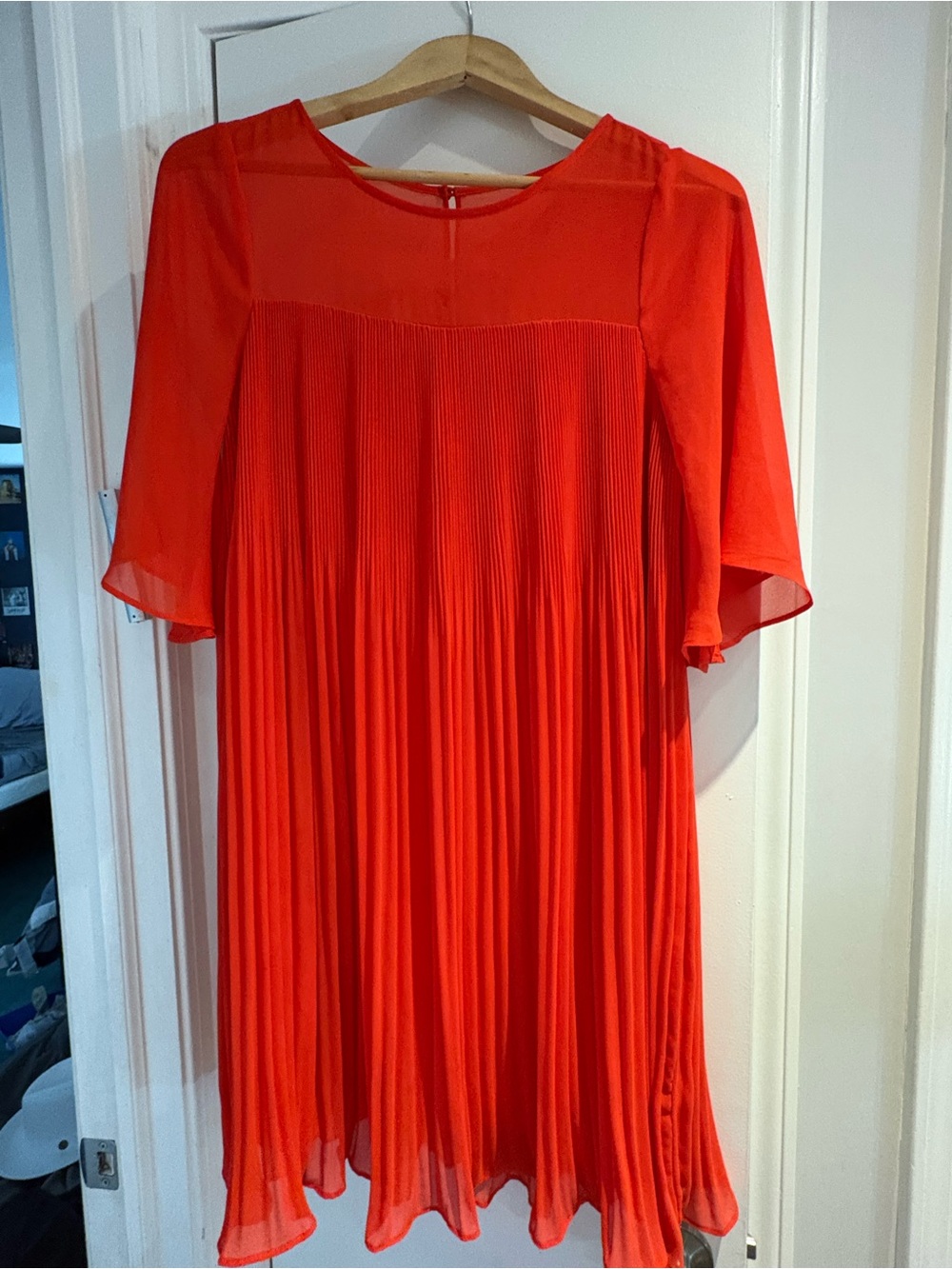 Red Pleated Maeve Chiffon Women’s Dress